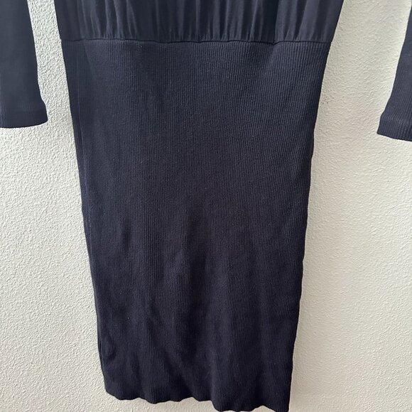 Standard James Perse Black Scoop Neck Long Sleeve Dress 2 MEDIUM - Picture 3 of 4